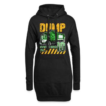 Müllwagen 10. Geburtstag 10 Jahre alter Geburtstag - Hoodie-Kleid - Schwarz - Vorne