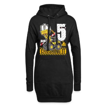 I'm 5 & Crushing It 5th Birthday Boys Excavator - Hoodie-Kleid - Schwarz - Vorne