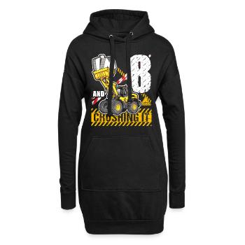 Ich bin 8 & Crushing It 8th Birthday Boys Excavator - Hoodie-Kleid - Schwarz - Vorne