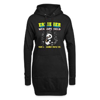 Erzieher Weil Superheld Kein Offizieller Beruf Ist - Hoodie-Kleid - Schwarz - Vorne