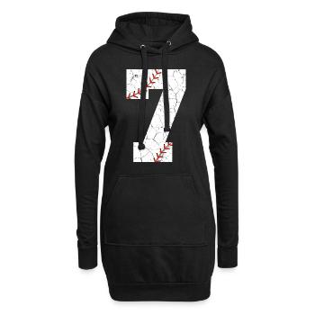 Kinder 7. Geburtstag Baseballspieler 7 Jahre alt - Hoodie-Kleid - Schwarz - Vorne