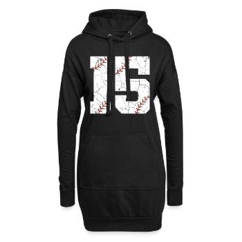 Kinder Baseballspieler zum 15. Geburtstag 15 Jahre alt - Hoodie-Kleid - Schwarz - Vorne