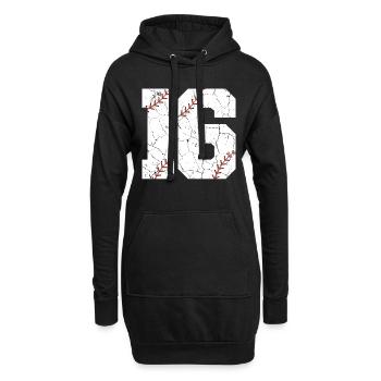 Kinder Baseballspieler zum 16. Geburtstag 16 Jahre alt - Hoodie-Kleid - Schwarz - Vorne