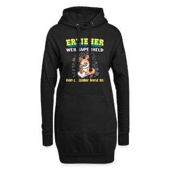Erzieher Weil Superheld Kein Offizieller Beruf Ist - Hoodie-Kleid - Schwarz - Vorne