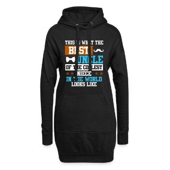 Bester Onkel der coolsten Nichte der Welt - Hoodie-Kleid - Schwarz - Vorne