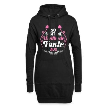So sieht die weltbeste Tante aus Beste Tante - Hoodie-Kleid - Schwarz - Vorne