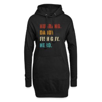 Rétro Poissonnier Aquariophile Fête des Pères - Sweat-shirt à capuche long Femme - noir - Devant