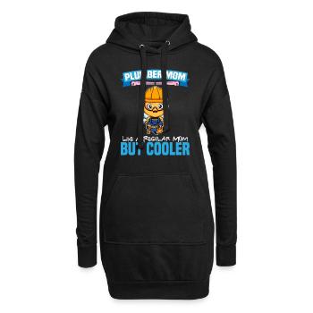Maman plombière comme une maman régulière mais plus cool - Sweat-shirt à capuche long Femme - noir - Devant