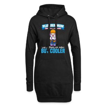 Maman plombière comme une maman régulière mais plus cool - Sweat-shirt à capuche long Femme - noir - Devant