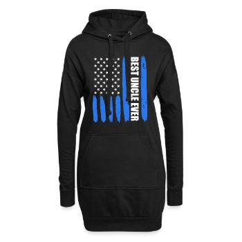 USA Onkel Bester Onkel - Hoodie-Kleid - Schwarz - Vorne