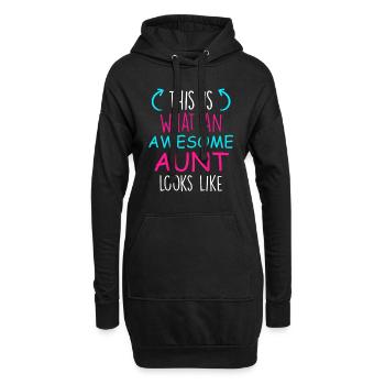 Voici à quoi ressemble une tante cool de la famille oncle et tante - Sweat-shirt à capuche long Femme - noir - Devant