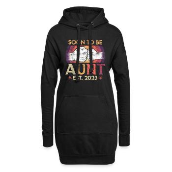 Ich werde Tante 2023 Bald Tante Beste Tante - Hoodie-Kleid - Schwarz - Vorne