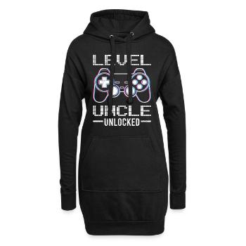 Level Unlocked Uncle - Hoodie Dress - black - Front