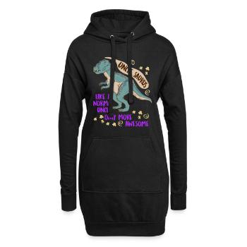 Onkel Saurus wie normaler Onkel nur cooler - Hoodie-Kleid - Schwarz - Vorne