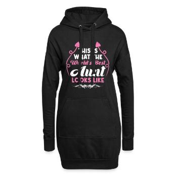 So sieht die weltbeste Tante aus Beste Tante - Hoodie-Kleid - Schwarz - Vorne