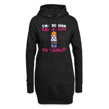 Je suis couvreur et maman rien ne me fait peur - Sweat-shirt à capuche long Femme - noir - Devant