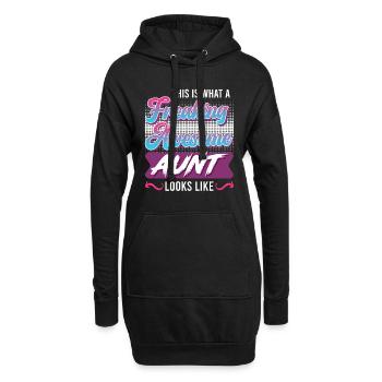 So sieht eine richtig coole Tante aus Beste Tante - Hoodie-Kleid - Schwarz - Vorne
