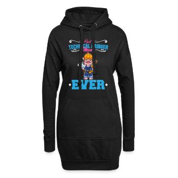 Best Technical Drawer Mom Ever Funny Archtect Gift - Hoodie-Kleid - Schwarz - Vorne