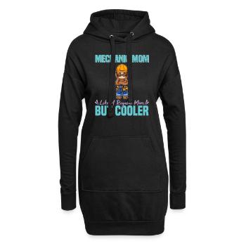 Mechanic Mom Like A Regualr Mom But Cooler - Hoodie-Kleid - Schwarz - Vorne