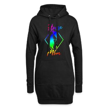 Pferd Mama Pferd Liebhaber Reiter - Hoodie-Kleid - Schwarz - Vorne