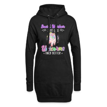Wie Einhörner nur besser Sozialarbeiterin - Hoodie-Kleid - Schwarz - Vorne