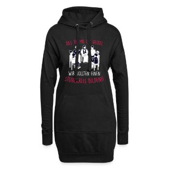 Soziale Arbeit Stuhlkreis Gruppe Sozialarbeiter - Hoodie-Kleid - Schwarz - Vorne