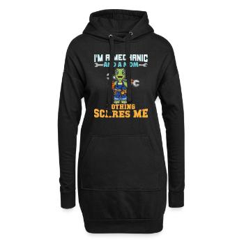 I'm A Mechanic And A Mom Nothing Scares Me - Hoodie-Kleid - Schwarz - Vorne