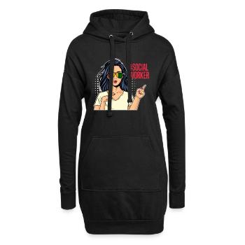 Afrika Ich bin Sozialarbeiterin - Hoodie-Kleid - Schwarz - Vorne