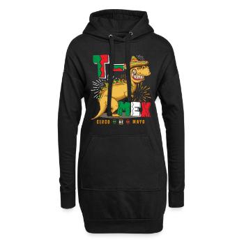 Tacosaurus T Rex Taco Cinco de Mayo Dinosaure - Sweat-shirt à capuche long Femme - noir - Devant