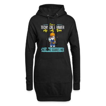 I'm A Technical Drawer And A Mom Nothing Scares Me - Hoodie-Kleid - Schwarz - Vorne