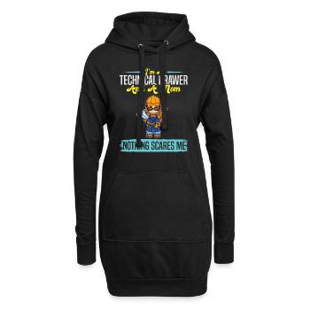 I'm A Technical Drawer And A Mom Nothing Scares Me - Hoodie-Kleid - Schwarz - Vorne