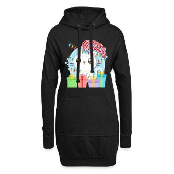 Joyeux Catmas Chats Enfants - Sweat-shirt à capuche long Femme - noir - Devant