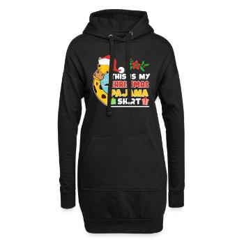 Chemise de Noël Girafe Moche Noël - Sweat-shirt à capuche long Femme - noir - Devant