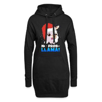 No Prob LLama Lampa Alpaca Christmas - Hoodie Dress - black - Front