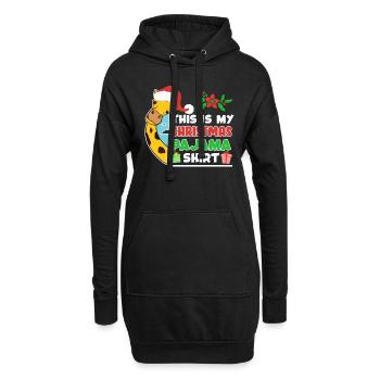 Chemise de Noël Girafe Moche Noël - Sweat-shirt à capuche long Femme - noir - Devant