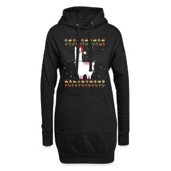 Noël moche Lama Alpaga Noël - Sweat-shirt à capuche long Femme - noir - Devant