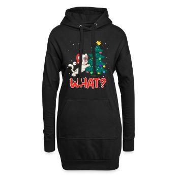 What? Lustige Katze Tannenbaum Kätzchen - Hoodie-Kleid - Schwarz - Vorne
