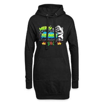 Pêcheur Noël Pêche Joyeux Poissons - Sweat-shirt à capuche long Femme - noir - Devant