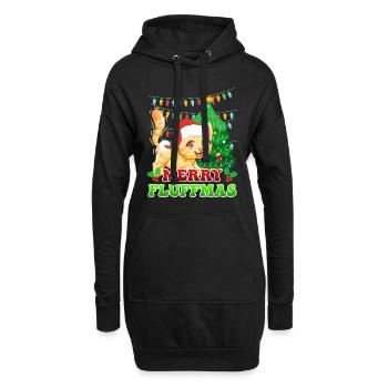 Joyeux Noël des chats de Fluffma - Sweat-shirt à capuche long Femme - noir - Devant