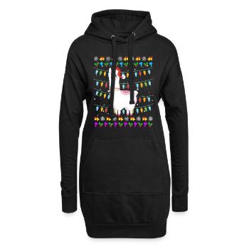 Noël moche Lama Alpaga Noël - Sweat-shirt à capuche long Femme - noir - Devant