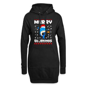 Joyeux Sharkmas Requin Noël - Sweat-shirt à capuche long Femme - noir - Devant