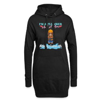 Je suis plombier et maman rien ne me fait peur - Sweat-shirt à capuche long Femme - noir - Devant