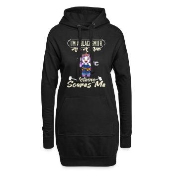 Je suis un forgeron et une maman rien ne me fait peur - Sweat-shirt à capuche long Femme - noir - Devant