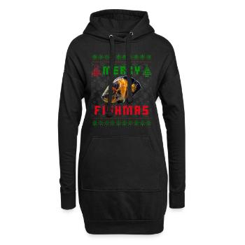 Oscar Fish Monster Fish Keeper Weihnachtspullover - Hoodie-Kleid - Schwarz - Vorne