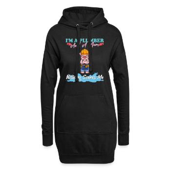 Je suis plombier et maman rien ne me fait peur - Sweat-shirt à capuche long Femme - noir - Devant