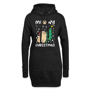 Meowy Christmas Cats Christmas - Sweat-shirt à capuche long Femme - noir - Devant