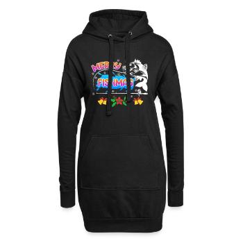 Pêcheur Noël Pêche Joyeux Poissons - Sweat-shirt à capuche long Femme - noir - Devant