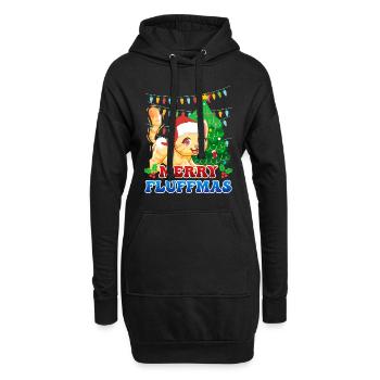 Joyeux Noël des chats de Fluffma - Sweat-shirt à capuche long Femme - noir - Devant