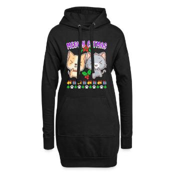 Meowy Catmas Cat Seater Chaton Chat Chat - Sweat-shirt à capuche long Femme - noir - Devant
