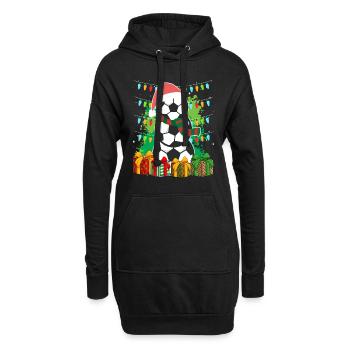 Fußball Schneemann Fußball Fan Fußballspieler - Hoodie-Kleid - Schwarz - Vorne
